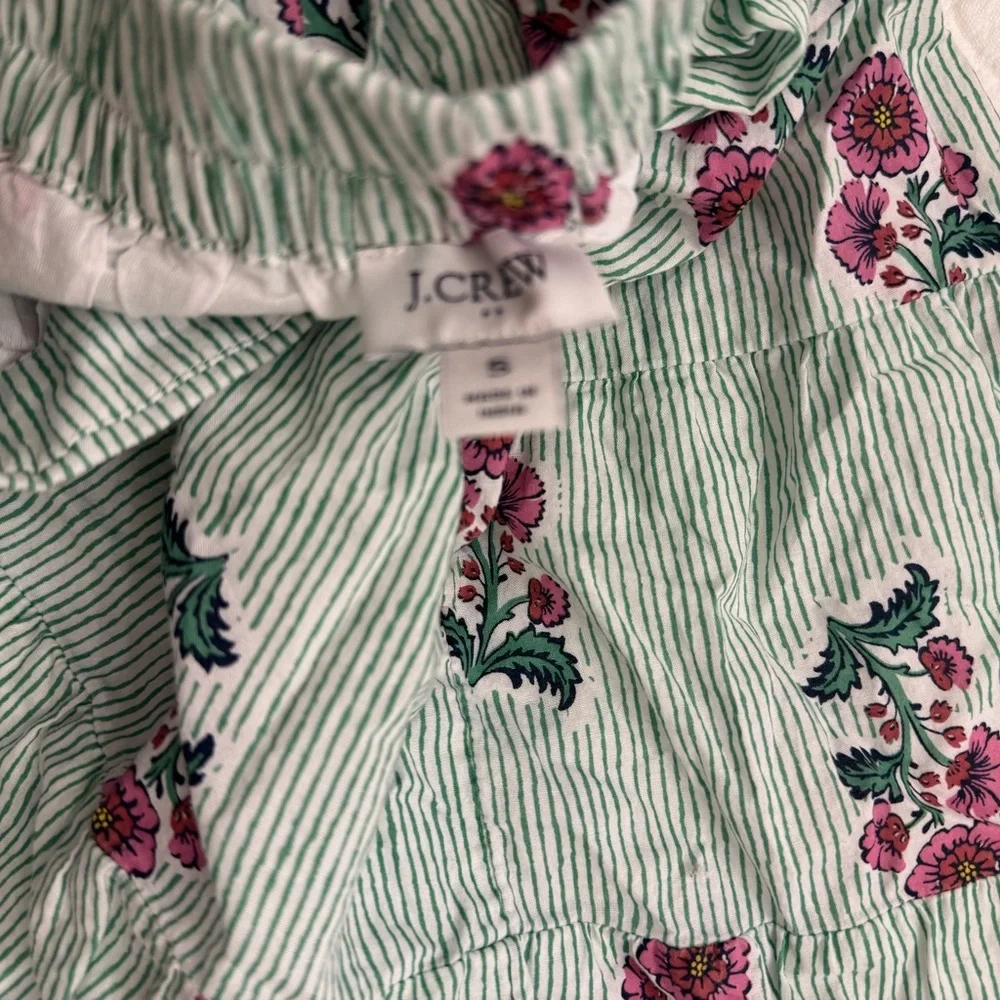 J. Crew Factory Green and Pink Floral Fabric - Picture 3 of 3